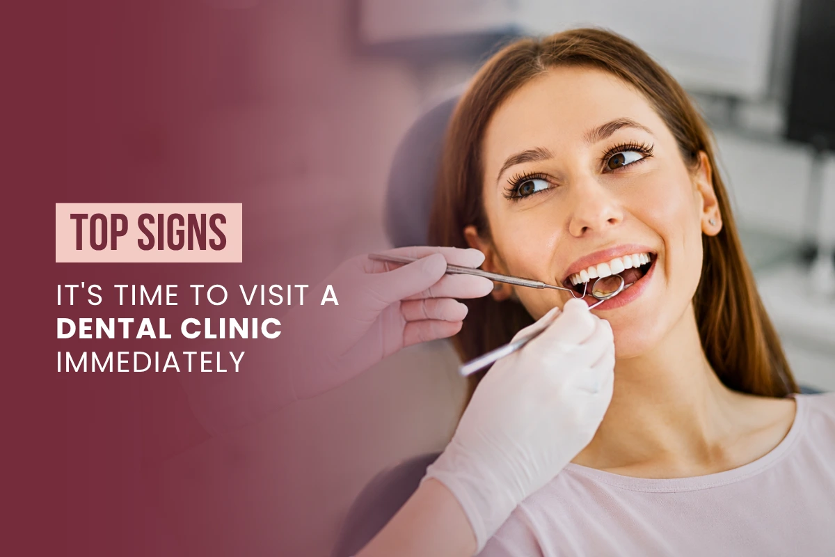 Patient undergoing a dental examination highlighting the top signs that require an immediate visit to a dental clinic.